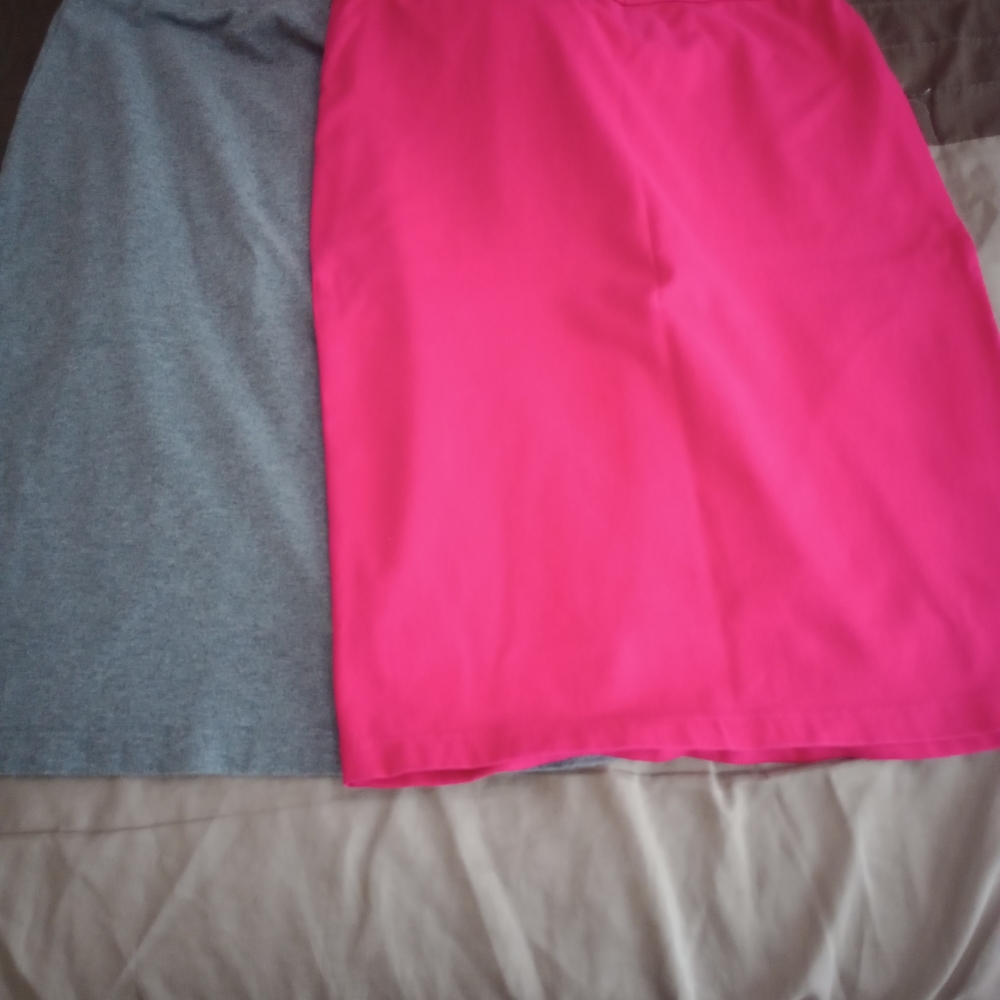 Forever 21 Pink and Gray Knee-Length Pencil Skirt Set
